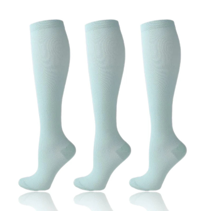 58 Styles 3 Pairs/Pack Compression Socks Knee High 30MmHg Women Men Sports Socks Edema Diabetes Varicose Veins Running Socks Quick Pick Grocers